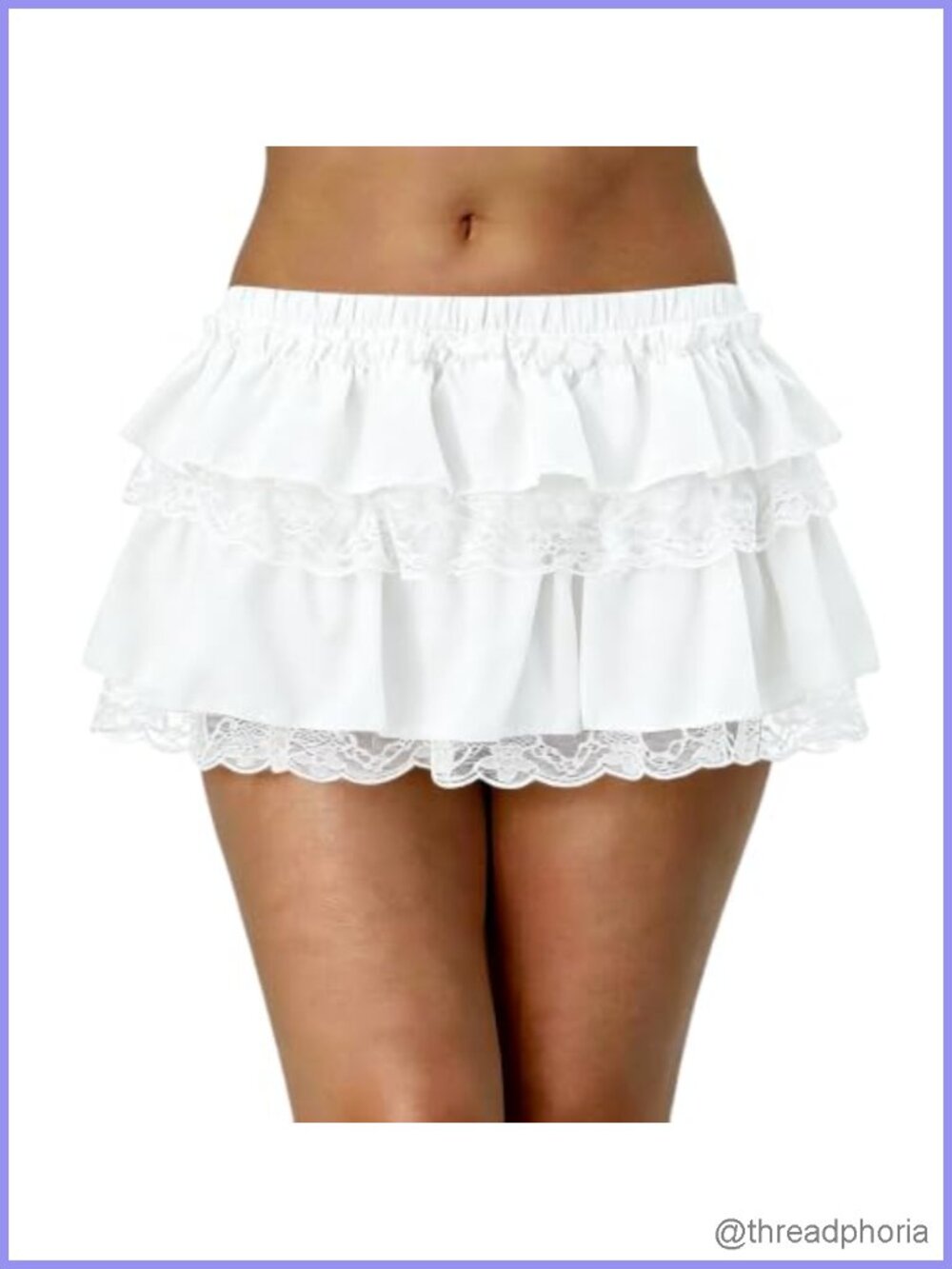Lace Ruffle Bloomer Skirt Frill Tiered Mini Underskirt